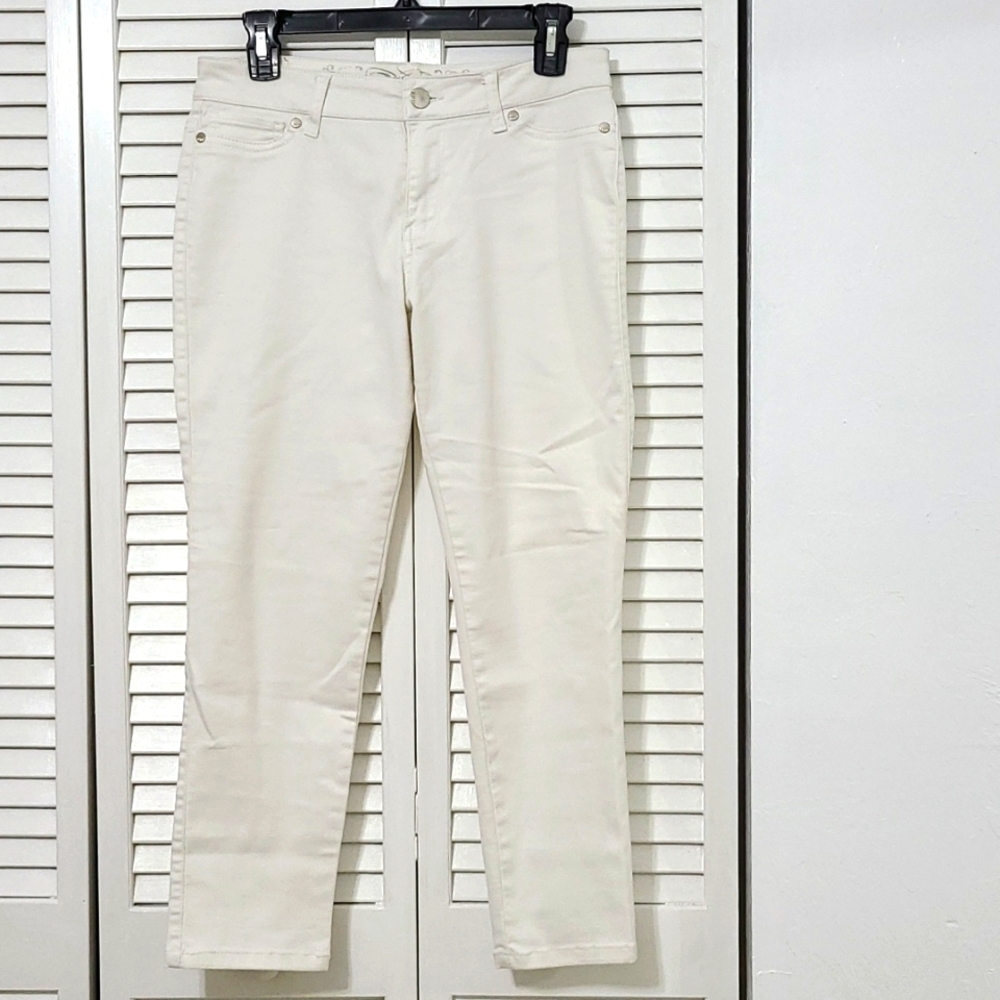 SZ 10 Express Spandex White 5 Pocket Zipper Fly Stretchy Skinny Jean